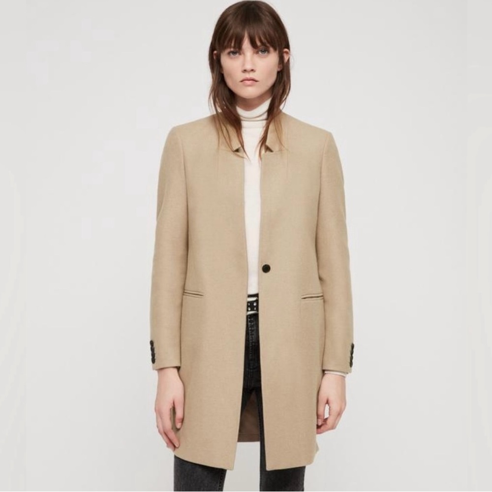 All Saints Lyla Camel Coat